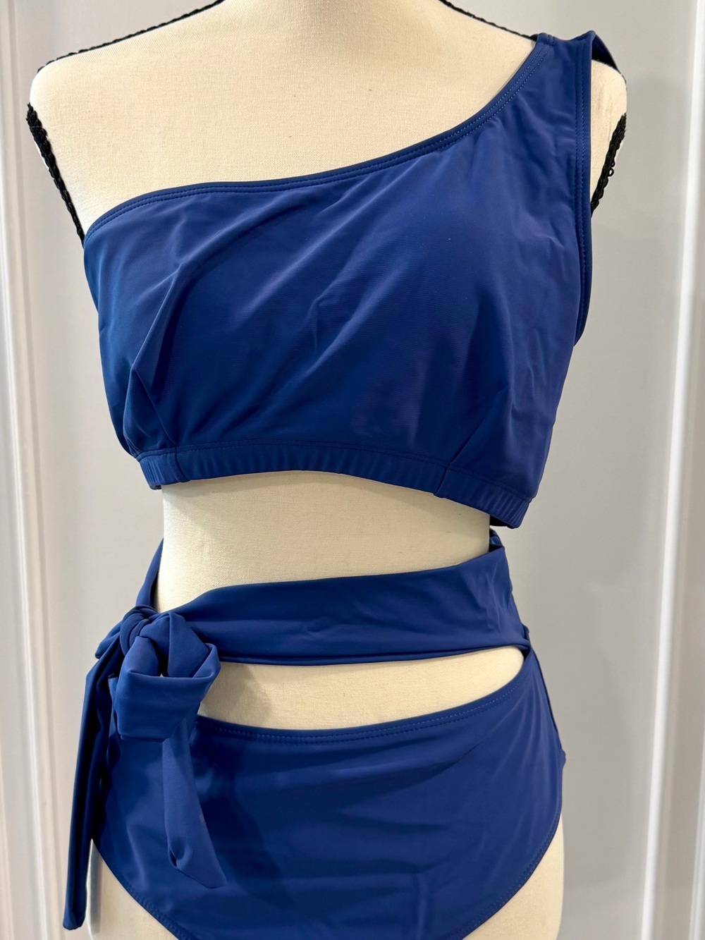 One-Shoulder Tie-Waist Bikini Set